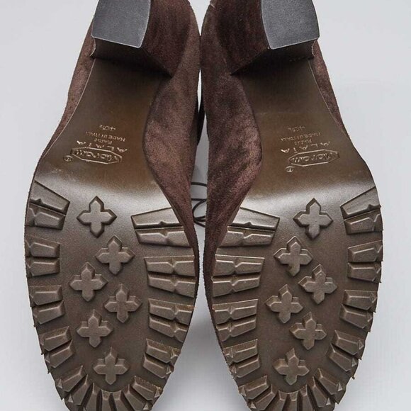 Alaïa Brown Suede Lace-Up High Heeled Ankle Boots Size 10/40.5 - Picture 2 of 5